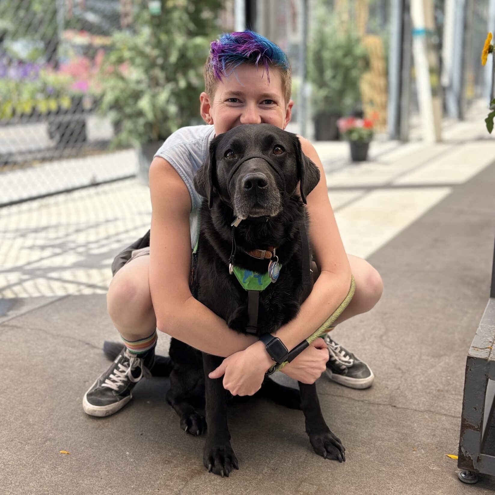 Hearing Dog with client